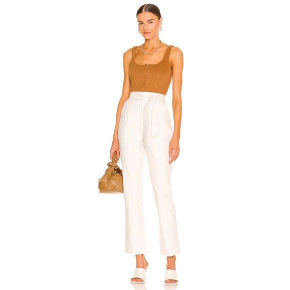 More TO COME Alani Pant in White Faux Leather - Picture 4 of 8
